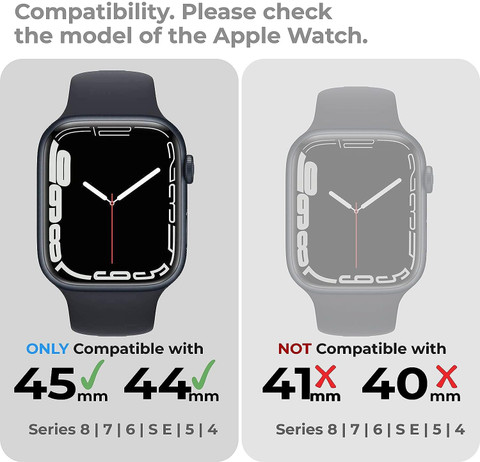 newtechno Front Back Case for Apple Watch Series 9/8/7 (45mm