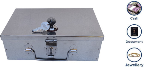 Crevita Stainless Steel Bank Safe Locker Jewelry, Ornament Box-10