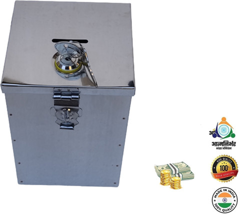 Crevita Steel Donation, Suggestion, Coin, Money Piggy, Bank-7 Inch