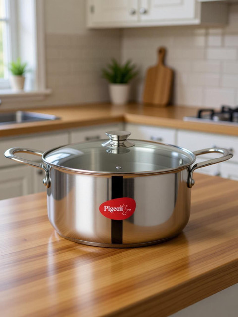 Pigeon Elite Triply Stainless Steel Induction Cookware | Deep