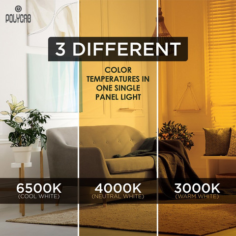 Polycab Polycab 15W Scintillate 3-in-1 Color Changing LED Panel Light ...