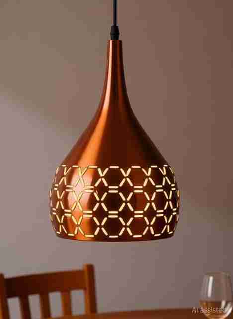 GENREE GEN-6 INCH COPPER CUTTING HANGING Pendant Light/Hanging