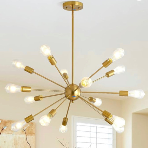 woke Sputnik Height Adjustable 15-Light Modern Style Gold Light