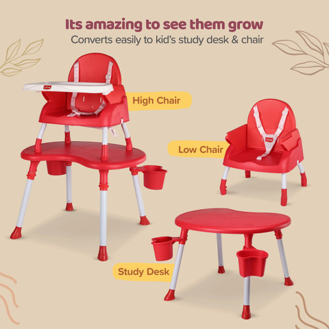 LuvLap 4-in-1 Convertible Baby High Chair with 5-Point Safety