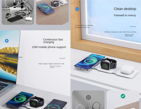 Rasta 3 in 1 Foldable MagSafe wireless charger Charging Pad Price