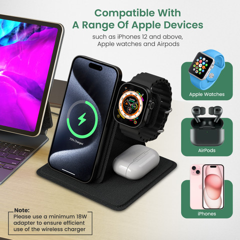 Portronics Freedom Fold 15W in Foldable MagSafe Compatible