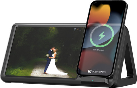 Portronics Freedom 15W Wireless Charger for iPhone (12 Above Series)  with Photo Frame Charging Pad