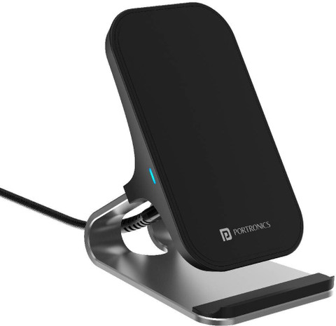 Portronics Freedom 15 Plus 15W Desktop Wireless Charger Mobile Stand with  Dual Coil Charging Pad