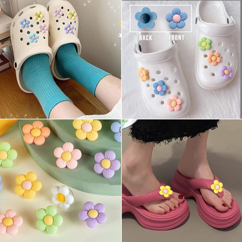 voldot Charms for Girls (Pcs 10) Cute Flower Shoe Charms Daisy