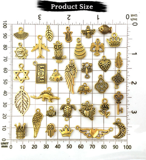 SYGA 100 Pieces Mixed Charms Pendant Charms Craft for Earrings