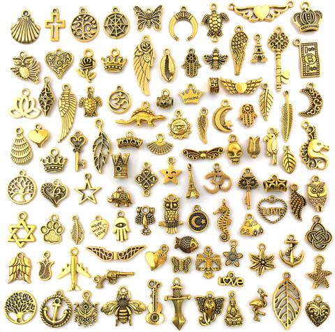 SYGA 100 Pieces Mixed Charms Pendant Charms Craft for Earrings