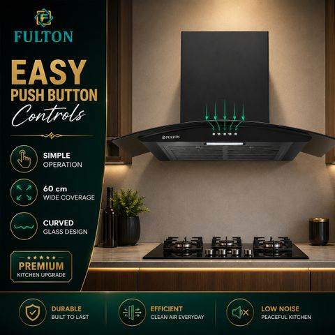 FULTON SILENT PRO PB 60 1450 CMH 60 cm Slim Curve Chimney, Black - Image 6