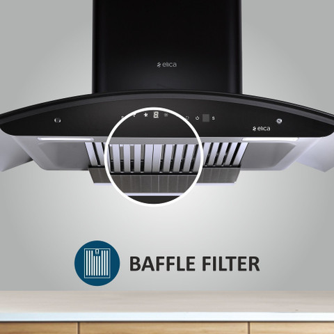 Elica WD TBF HAC 90 MS NERO Auto Clean Curved Glass 90 cm| 15