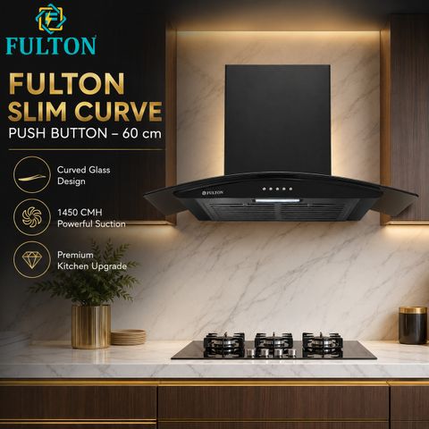 FULTON SILENT PRO PB 60 1450 CMH 60 cm Slim Curve Chimney, Black - Image 4