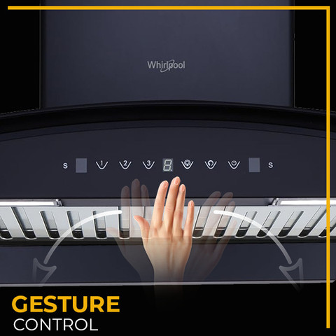Whirlpool CGBF PRO 903 HAC BK HOOD Auto Clean Curved Glass 90 cm