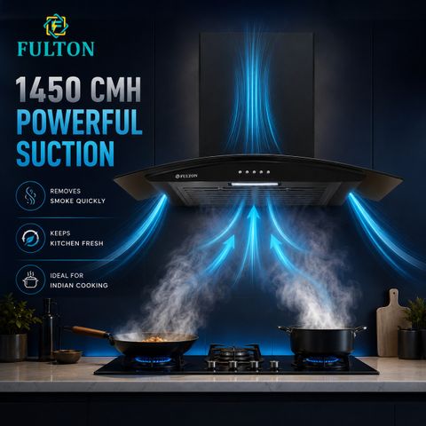 FULTON SILENT PRO PB 60 1450 CMH 60 cm Slim Curve Chimney, Black - Image 7