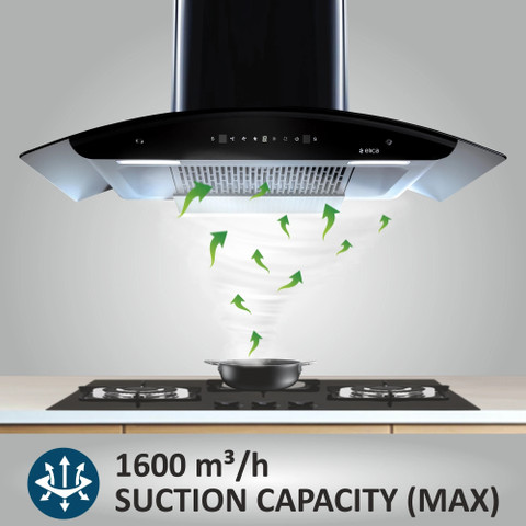 Elica WD TFL HAC 90 MS NERO with Installation Kit Included Auto