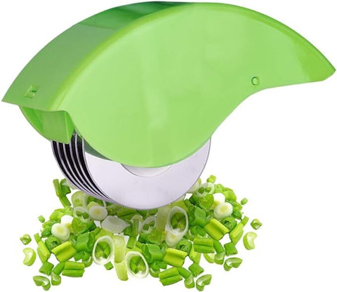 Rouleau à Herbes Manuel Avec 6 Lames Acier Inoxydable - Coupe Oignons, Ciboulette, Persil, Coriandre (14.6 Cm)