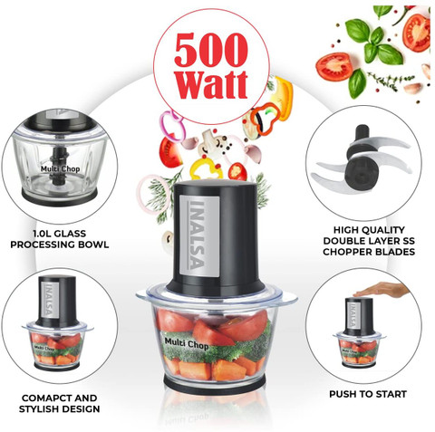 Inalsa Multi Chop 500 Watt Motor Electric Vegetable Fruit