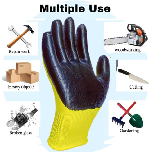 RBGIIT Nitrile Coated Industrial Safety Hand Gloves Long Sleeve