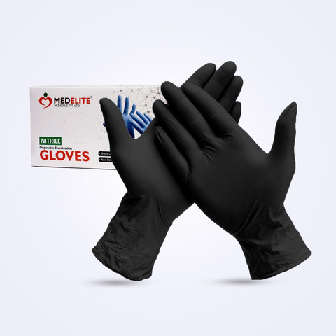 Medimed Black Nitrile Gloves Food Grade, Examination Gloves, Multipurpose  use Wet and Dry Disposable Glove Set