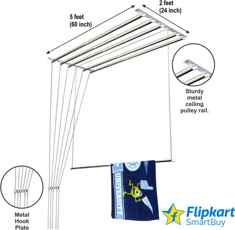 Flipkart SmartBuy Steel Ceiling Cloth Dryer Stand Pipe X Feet