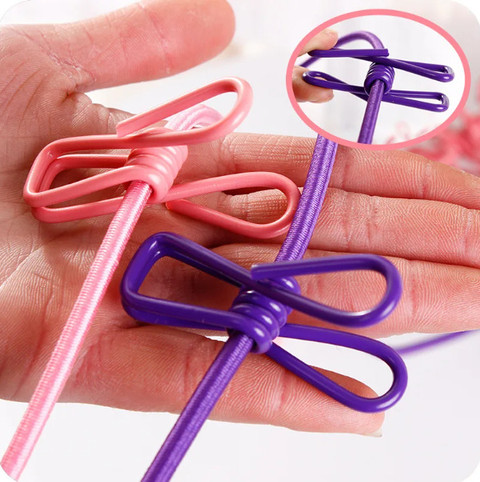 SD Enriching Beauty Clothes Hanging Drying Rope 12 Clips Retractable  Clothesline (2M) Plastic Nylon Retractable Clothesline