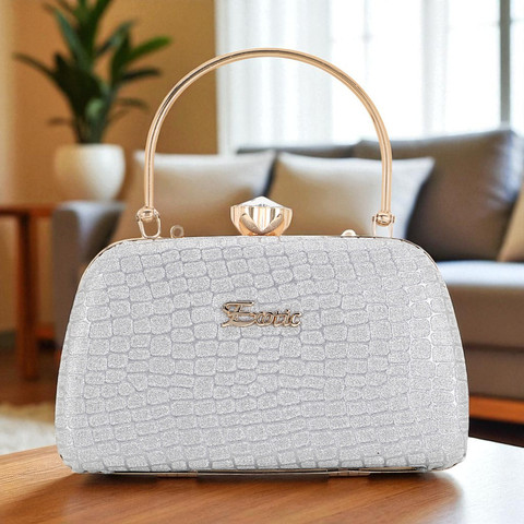 Exotic Party Silver, Gold Clutch Silver Price in India