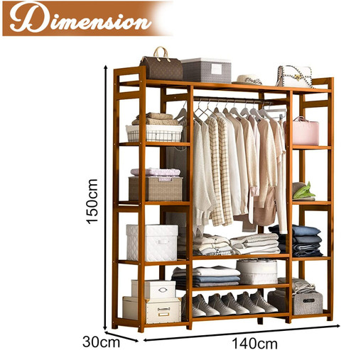 ADA Wood Wall Cloth Dryer Stand Premium Natural Bamboo