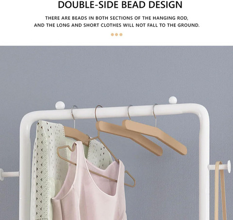 LEOPAX Trolley Coat Rack With Wheels, Garment Rack With Tier