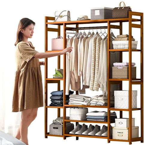 Wardrobe Wooden Clothes Tree Stand Naayaab Craft Layer Clothes