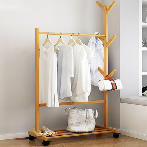 Wood Dress Stand Flipkart ADA Handicraft Bamboo Garment Rack With
