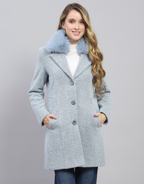 Monte Carlo Ladies Long Coat Women Grey Plain Long Coat