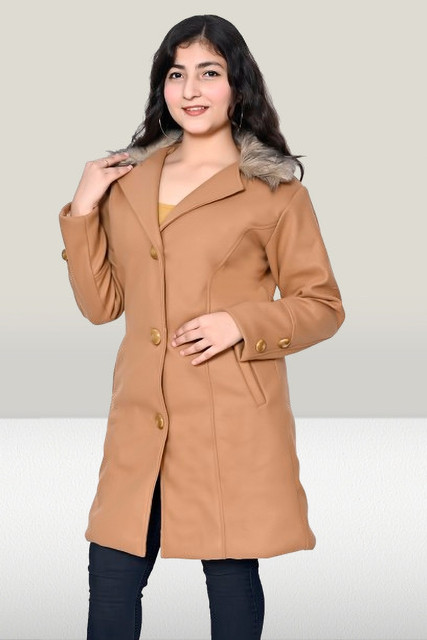 OLD JERSEY Tweed Solid Coat - Buy OLD JERSEY Tweed Solid