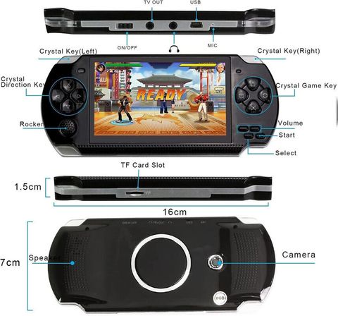 TECHZONE 32 Bit PSP Video Game with Super Mario, Taken-3 and Many