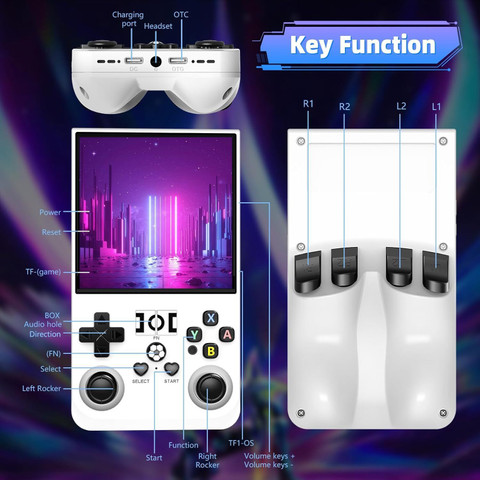 R36 Retro Gaming Consol 4.0 Screen Linux System,64G TF Card