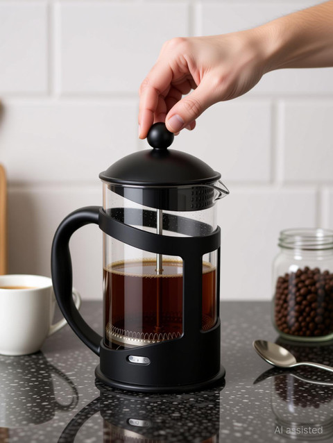 Coffee Plunger French Press Amazon India 3d Creations French Press Tea  Coffee Maker, Coffee Plunger Black