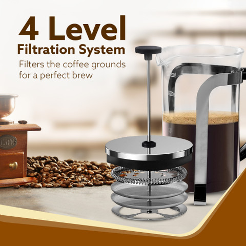 AGARO Classic French Press Coffee And Tea Maker Cups Coffee