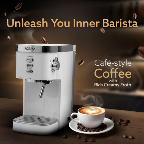 AGARO Regency Espresso Coffee Maker, Adjustable Pressure up to 20 Bars,  Cups Coffee Maker