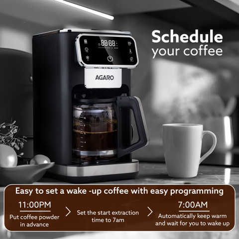 AGARO Primo Drip Coffee Maker with Adjustable Temperature timer