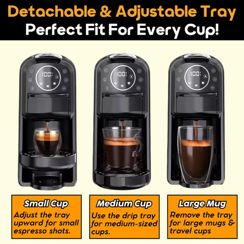InstaCuppa 3-in-1 Espresso Coffee Maker Works with Ground Coffee