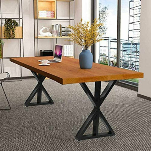 VENTUOS Furniture Workstation Metal Legs Study Table X Shape Desk