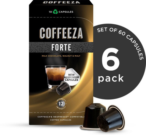 Coffeeza Forte Coffee Capsules Pack of 60 Pods -Nespresso
