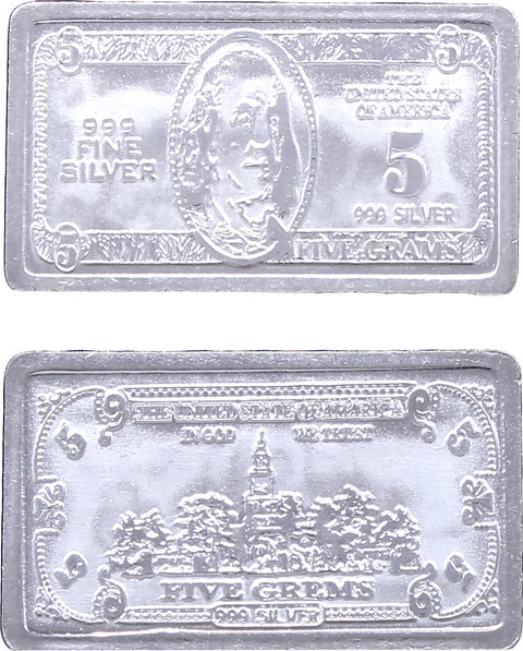 Guarantee Ornament House Pure 999 Silver Gift Coin Bar 5g American