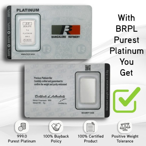 Bangalore Refinery 999 Purity g Platinum Bar Price in India