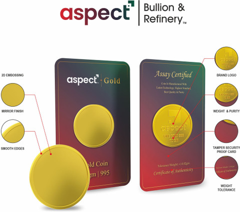 Aspect Bullion & Refinery Plain 24 (995) K 1 g Gold Coin Price in