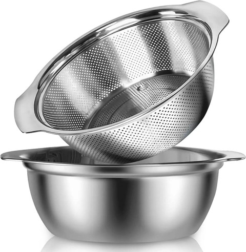 Samusagya Stainless Steel Vegetable Bowl 2-Piece Stainless Steel