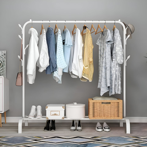 MT-ZHJL Metal Multi functional Heavy-Duty Garment Stand Cloth Rack  Freestanding Storage Carbon Steel Collapsible Wardrobe