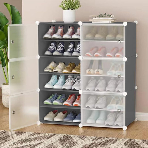 ZIVETY 12-Shelf-6-Door Shoe Rack With Door, Shoe Rack Plastic - Main Image