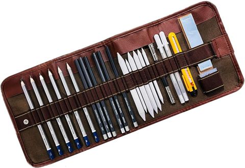 Definite Artline Sketching Drawing Pouch Kit with 24 Pcs Charcoal Graphite Pencils Tools Hexagonal Shaped Color Pencils (Set of 24, for Drawing Sketching Artist Work) - Image 4